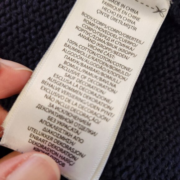 Polo Ralph Lauren women's navy blue cotton cardigan in size medium vintage - Picture 4 of 6